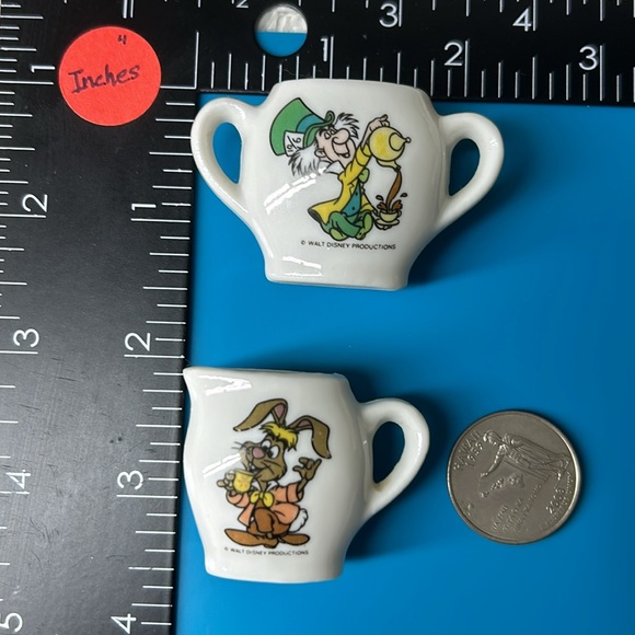 🖤Vtg Disney Ceramic tea miniature set of Alice in Wonderland - Picture 11 of 14